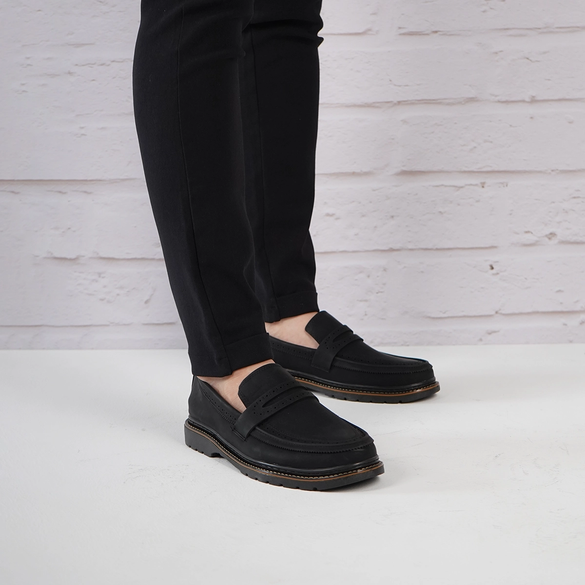 کفش تخت مردانه مشکی مدل Erfan