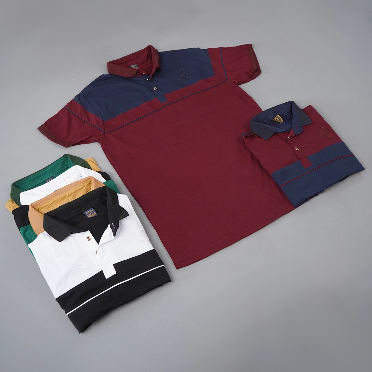 تیشرت مردانه یقه فرنچ زرشکی مدل Bahman