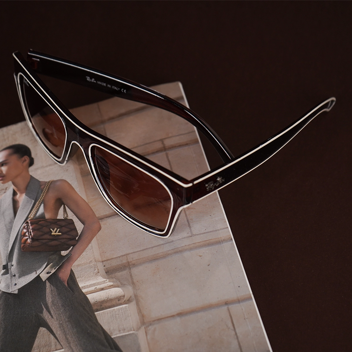 عینک آفتابی فریم قهوه ای مدل Tilda