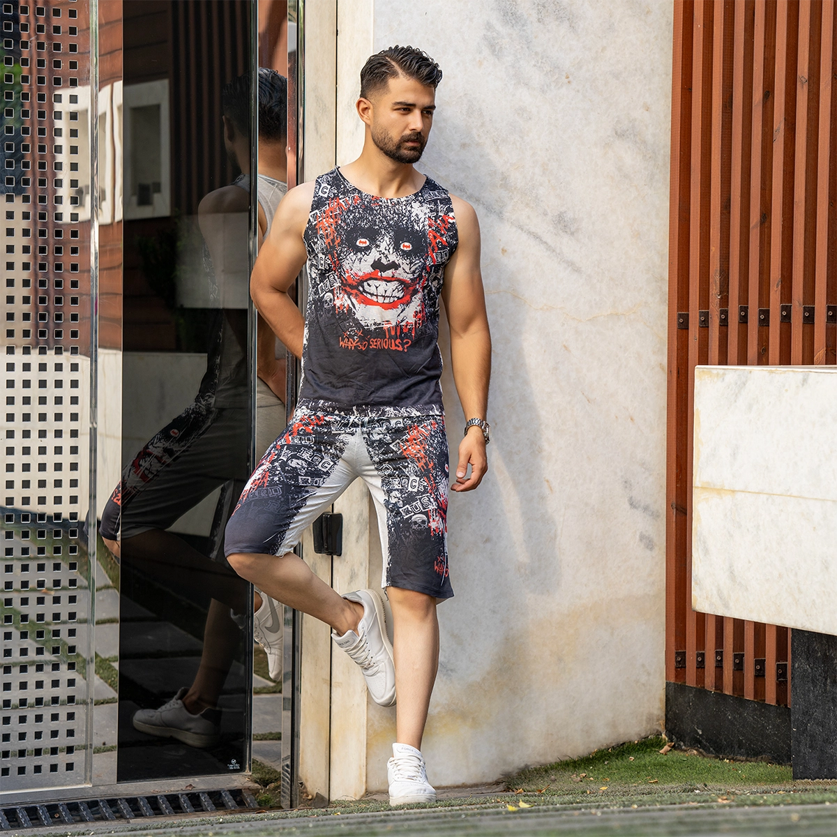 ست رکابی شلوارک مردانه مدل Joker ( 33 )