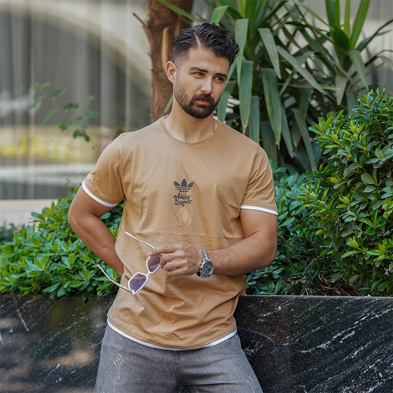 تیشرت مردانه Adidas خردلی مدل T60