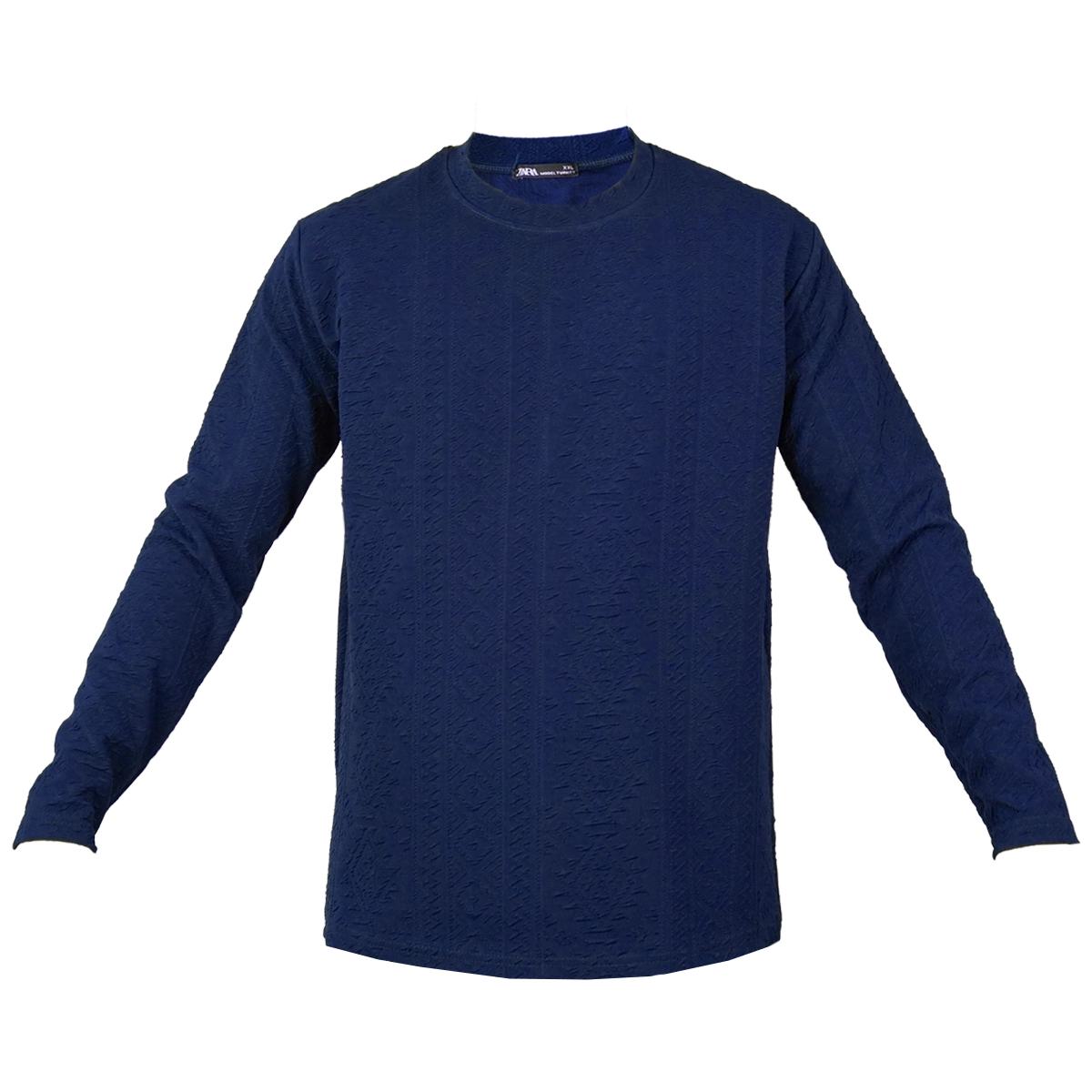 بلوز طرح دار مردانه مراکشی سرمه ای مدل Nikan