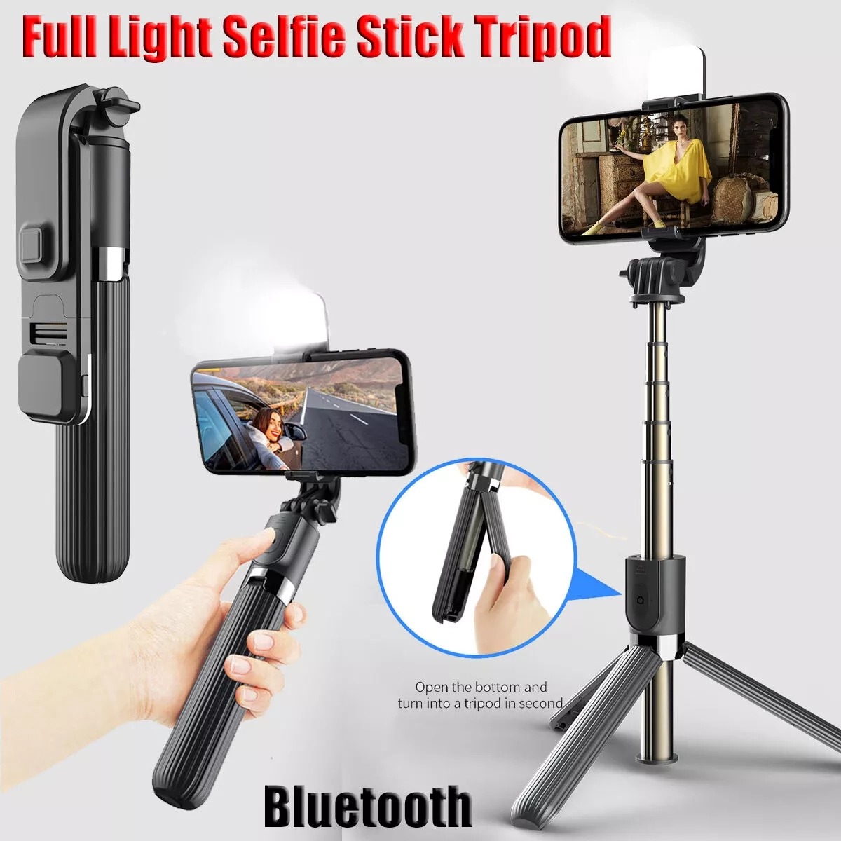 سه پایه و منوپاد موبایل مدل Selfie Stick