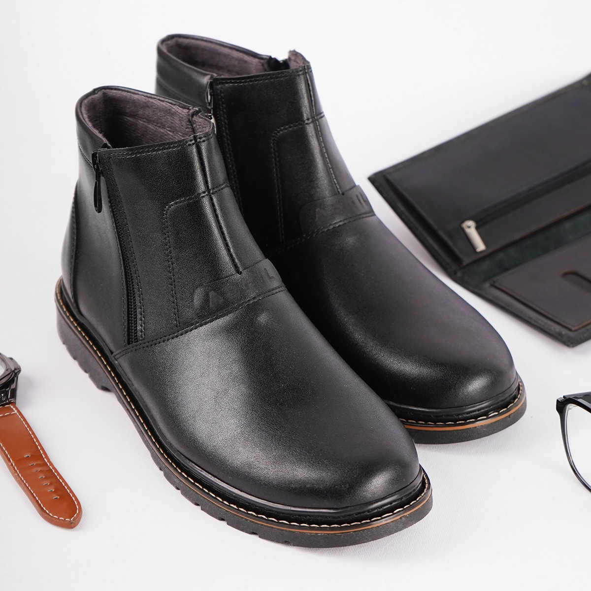 نیم بوت مشکی مردانه مدل Farzam