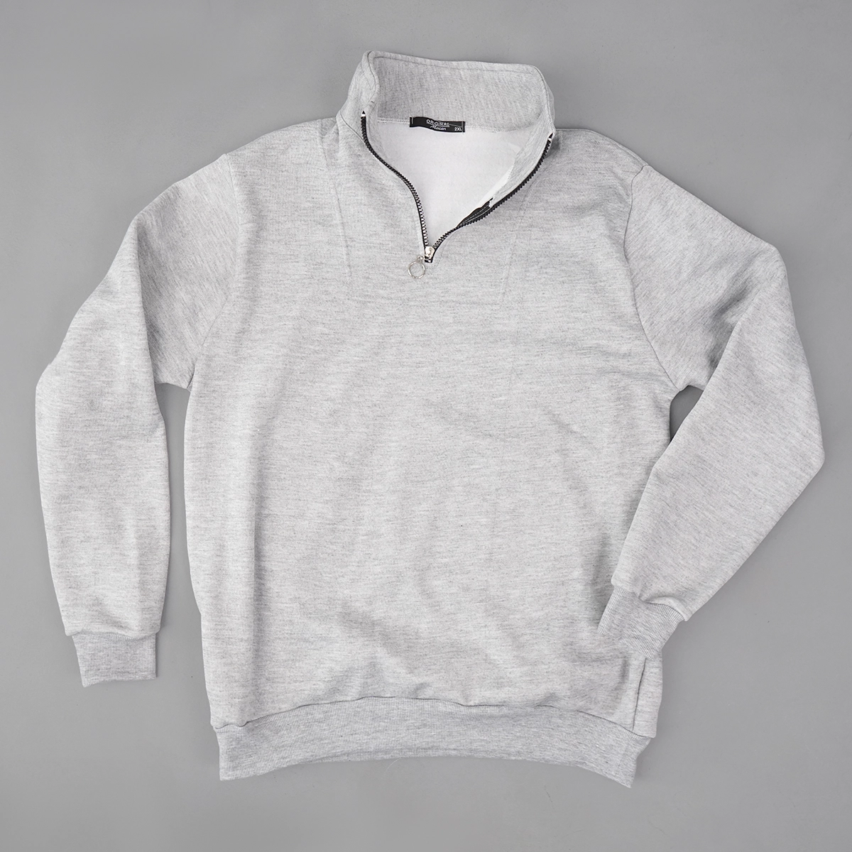 هودی نیم زیپ مردانه طوسی مدل Shobin