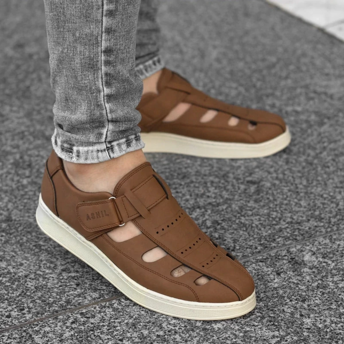 صندل مردانه نسکافه ای مدل Arman