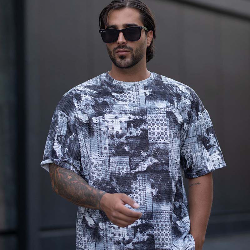 تیشرت مراکشی چاپی مشکی مردانه مدل Ramin
