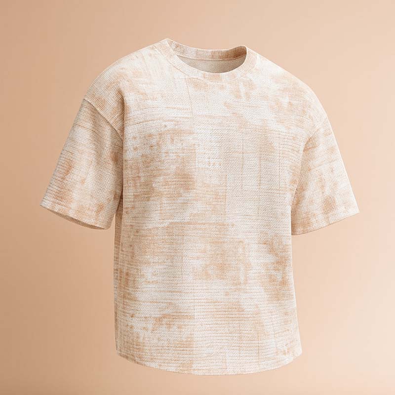 تیشرت مراکشی چاپی کرم مردانه مدل Ramin