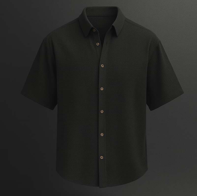 پیراهن مردانه باکسی سوزنی مشکی