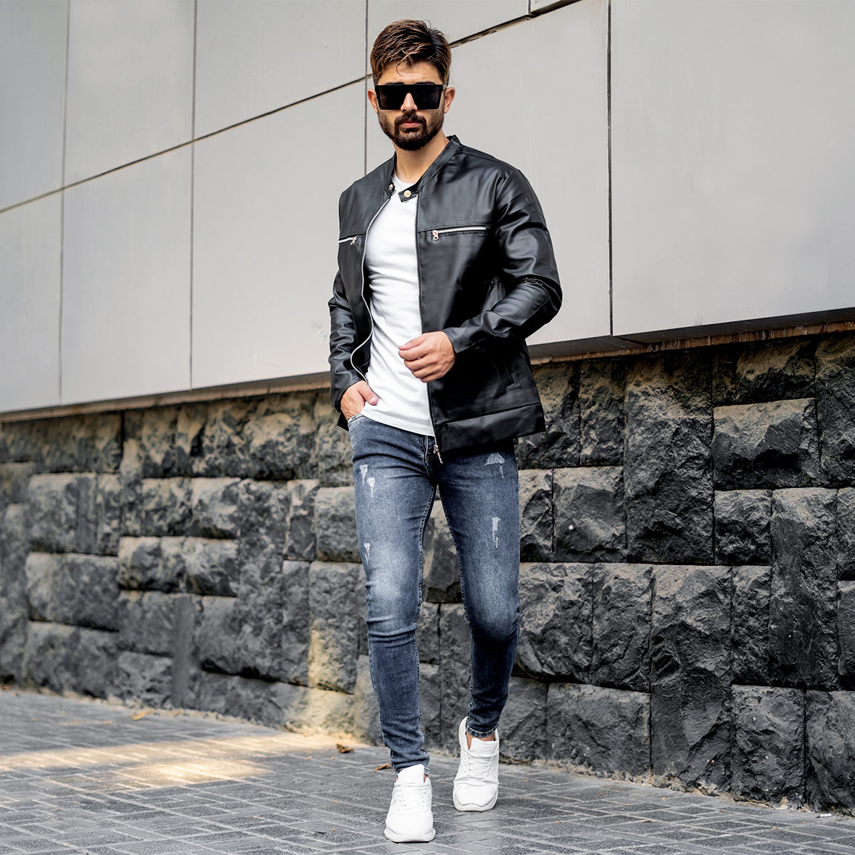 کاپشن مردانه چرم مدل KARTO