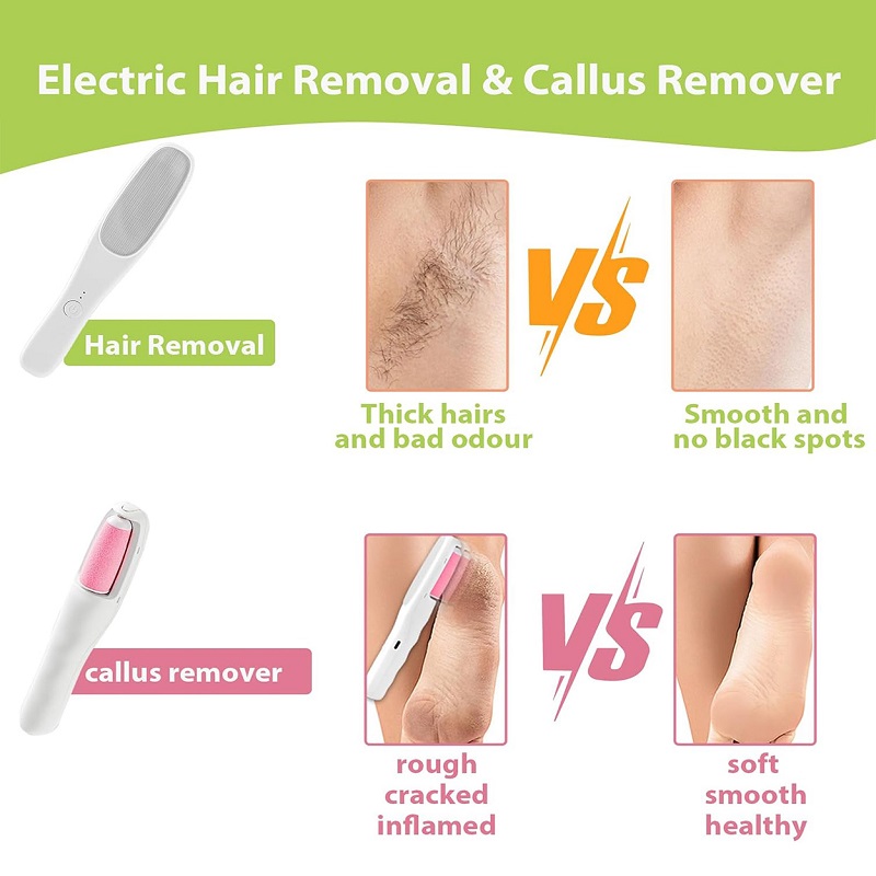 سوهان شارژی کف پا و موبر 2 کاره -سفید