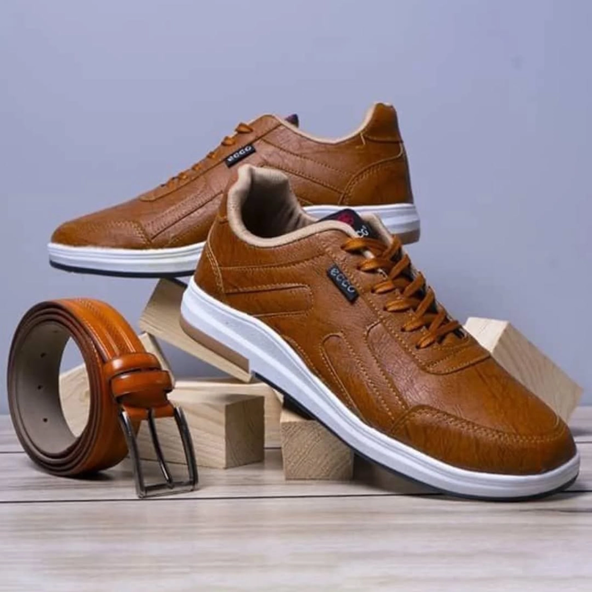 کفش مردانه ecco عسلی مدل Viksa