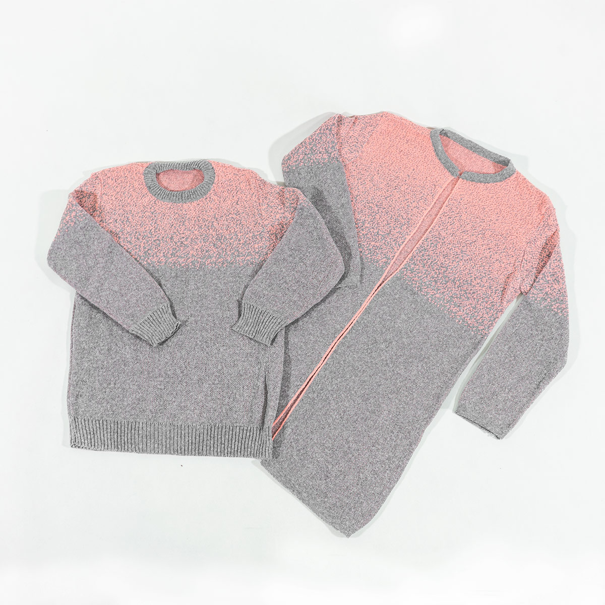 ست بافت طوسی صورتی مدل Shiba