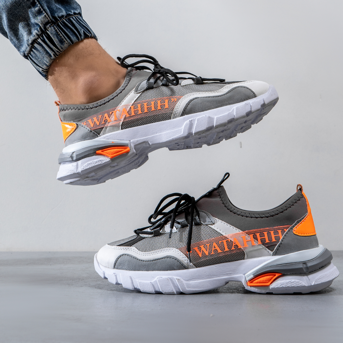 کفش ورزشی OFF WHITE مردانه طوسی مدل Rasit