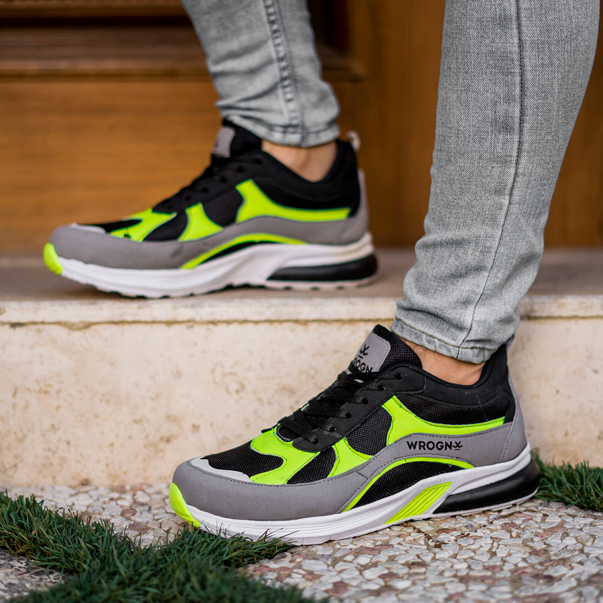 کفش ورزشی Wrognمردانه مشکی سبز مدل Maloni